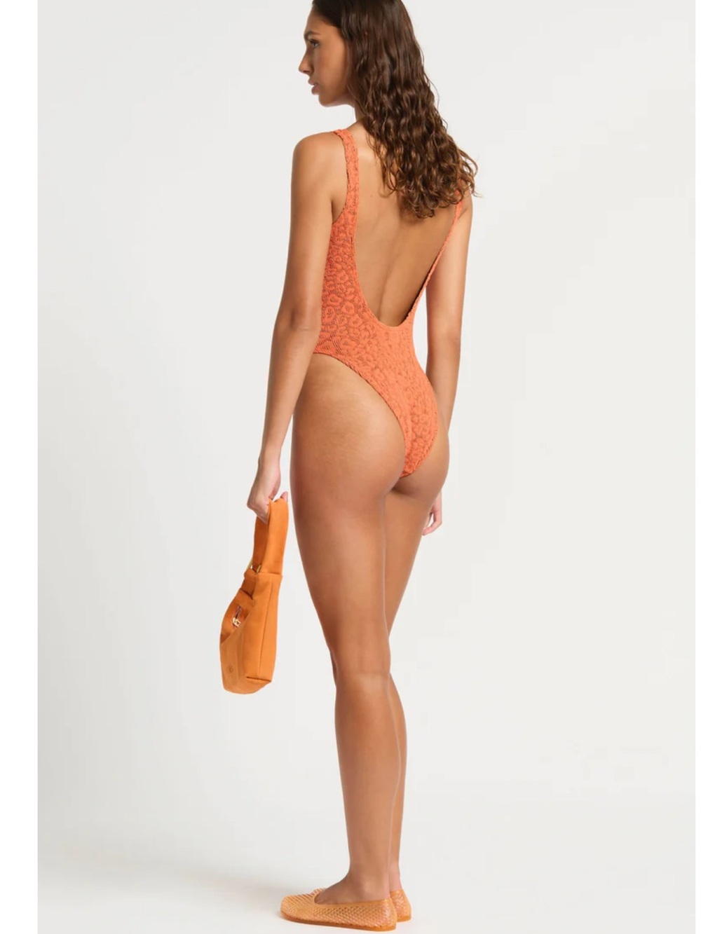 Bond Eye Mara  crinkle cut O/S new amber leopard tank one piece bathing suit new - Picture 4 of 6